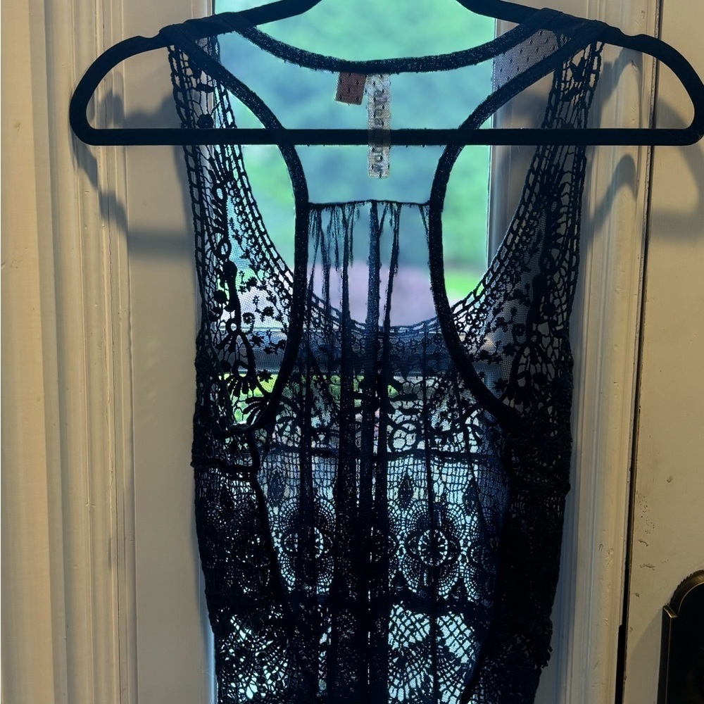 Eyeshadow Blue Embellished Tank Top - Picture 6 of 7